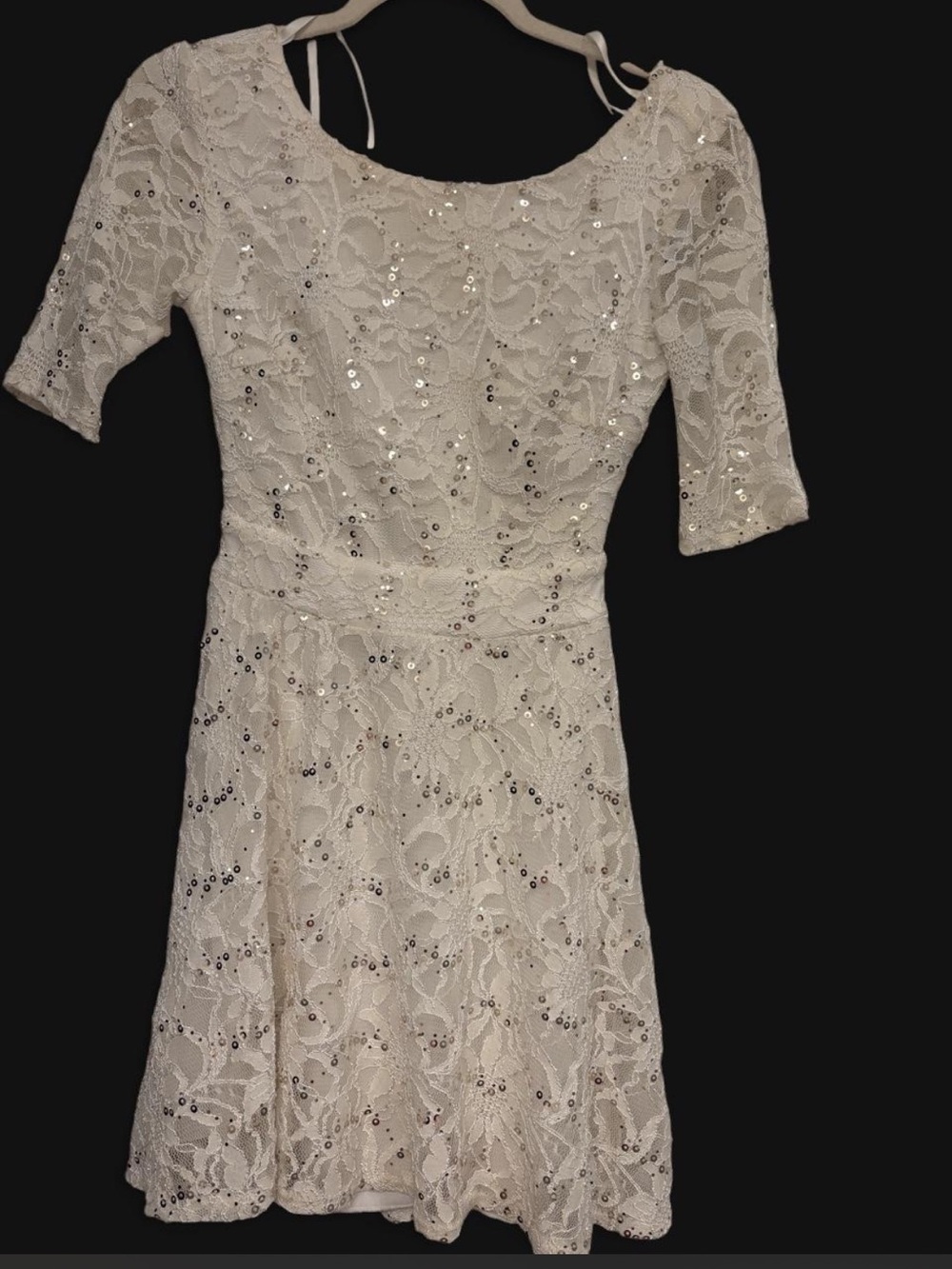 Windsor White Lace Fit-&-Flare Mini Dress